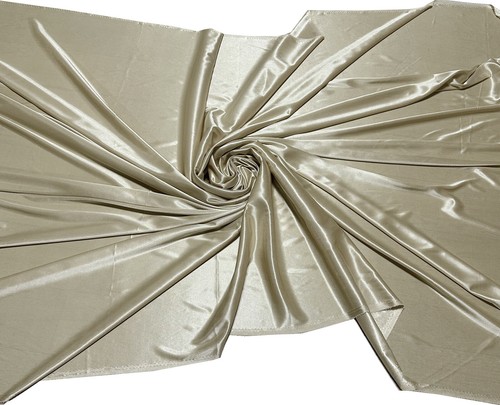SHINY SILKY STRETCH BRIDAL SATIN FABRIC WEDDING TABLETOP CURTAIN DRAPERY 4 YARDS - Picture 29 of 74