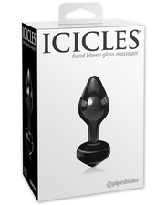 Pipedream Products Icicles No. 44 Hand Blown Glass Butt Plug, Black