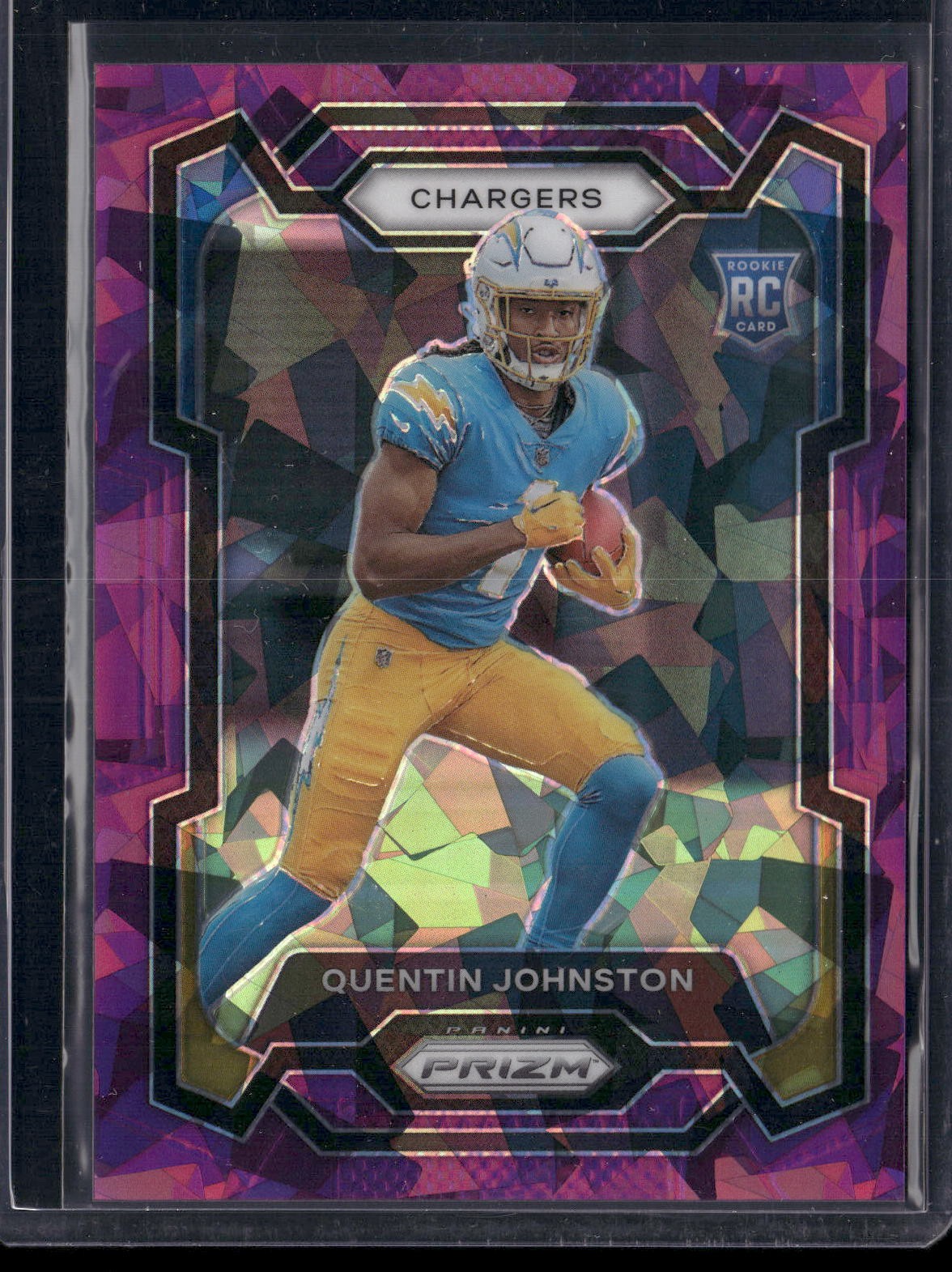 2023 Panini Prizm Quentin Johnston Purple Ice Prizm RC 087/225 #353 Chargers