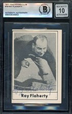 Ray Flaherty Gem Mint 10 Beckett BAS Signed 1977 Touchdown Club Autograph