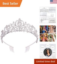 Beautifully Crafted Silver Crystal Tiara for Special Occasions  Parties