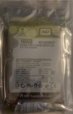 Festplatte Western Digital Scorpio Black WD1600BEKT 160GB  SATA  2.5''  
