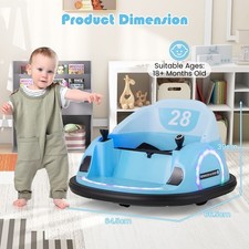 Car Battery Powered Bumping Car w/Lights-Navy 6V Kids Ride on Bumper