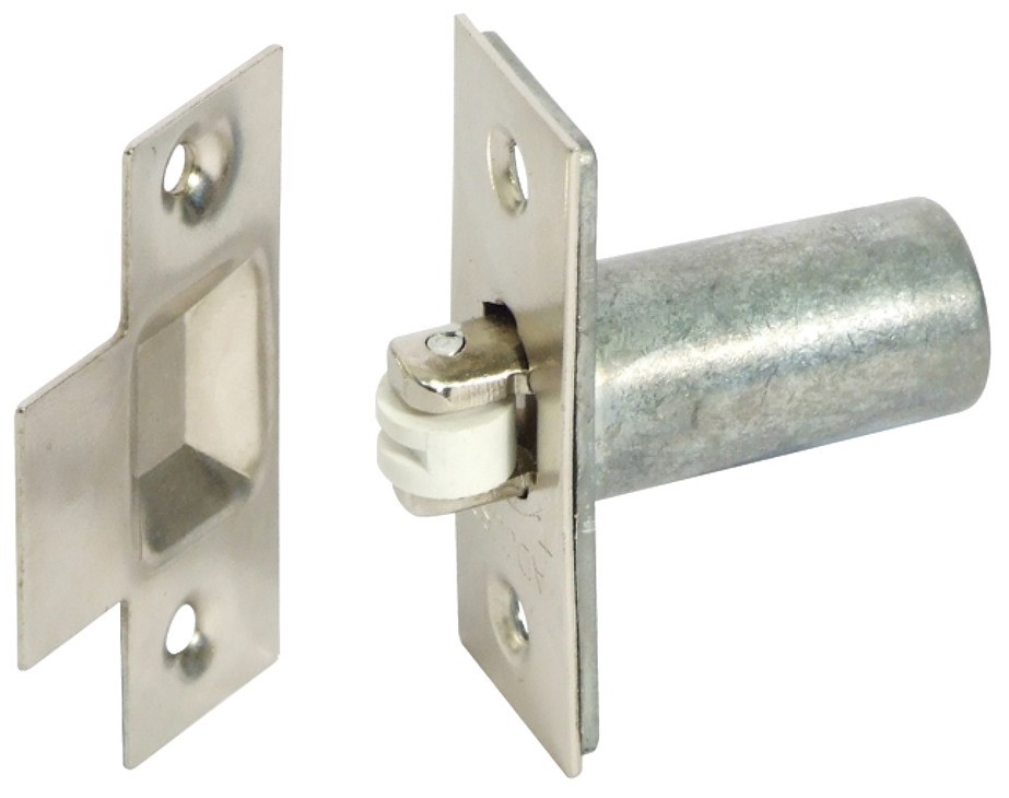 Mortice Roller Catch with Adjustable Roller Bolt Satin nickel plated Hafele