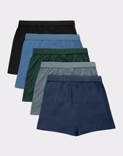 Hanes Originals Boys' SuperSoft Knit Boxer Underwear, 5-Pack Assorted S