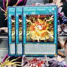 3x Yugioh Playset Teleport Fusion DUAD-EN060 Common 1st Ed Near Mint