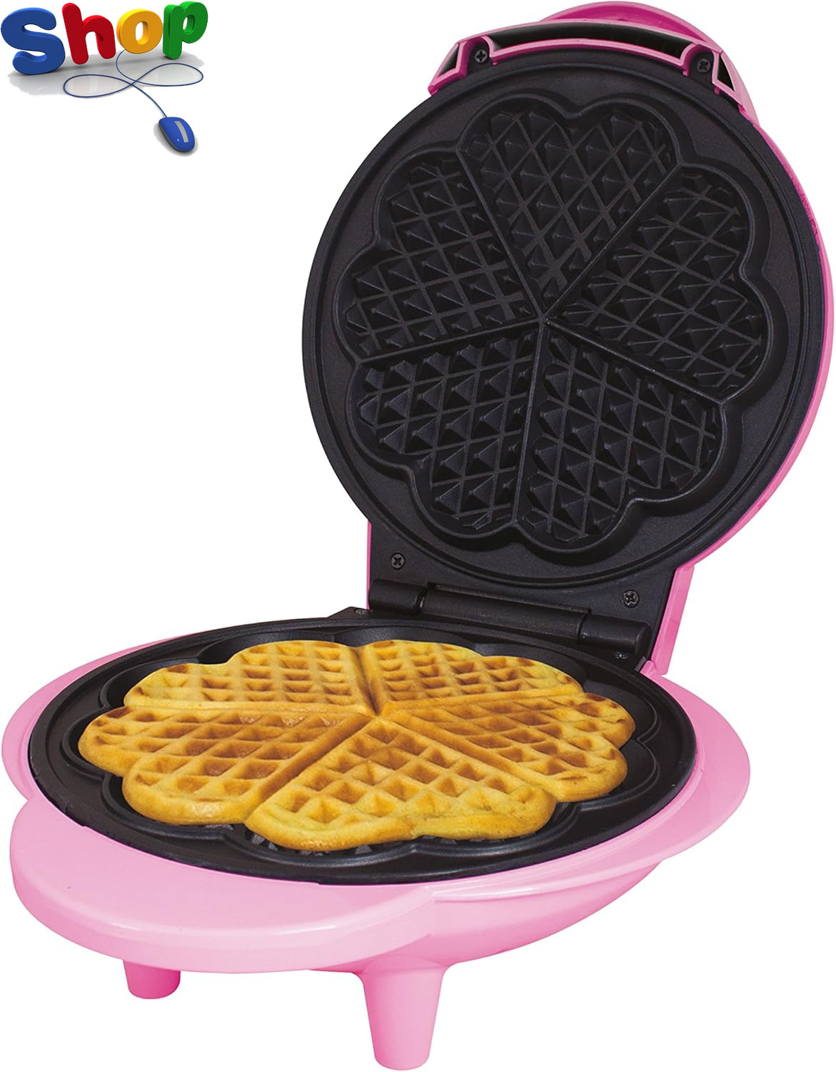 35570 Heart Shaped Waffle Maker / 1000W / Unique Thermostatic Design/Non-Stick P