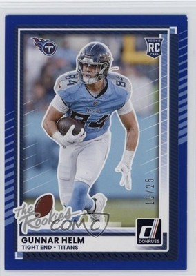 2025 Panini Donruss Rookies & Highlights The Blue /25 Gunnar Helm #DRH-45 13ql