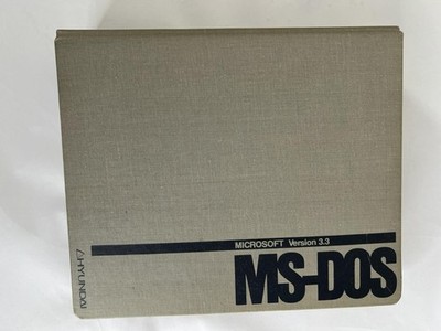 Vintage Microsoft MS-DOS Version 3.3 5.25 Floppy Disk Set Binder Manual Hyundai