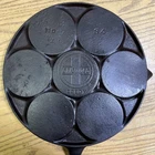 Griswold Cast Iron Plett Pan No 34.  Rare Slant Logo. Restored