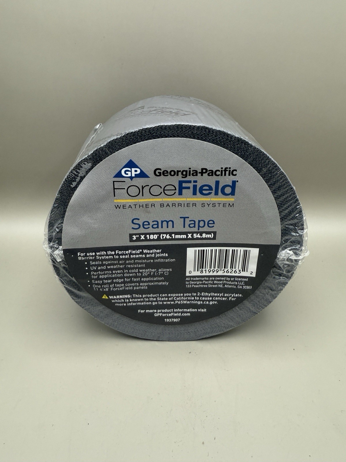 Georgia-Pacific ForceField Seam Tape 3" x 180' Roll Weather Barrier Tape 1365941