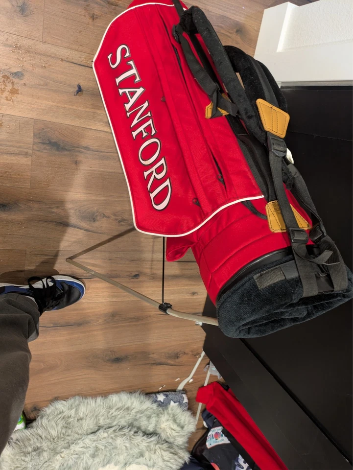 Bolsa de transporte vintage de 4 vías para palos de golf Ping Karsten roja. Excelente Foto 3 de 4