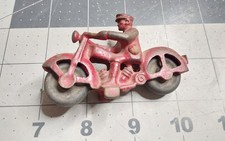Hubley 3 Inch Cast Iron Red Police Cop Motorcycle