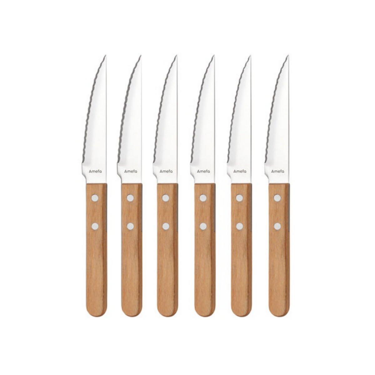 Amefa coffret de 6 couteaux à steak 7000WNMB02RB6 table acier micro-denté