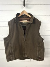 Woolrich Saddle Pattern Fleece-lined Canvas Workwear Vest