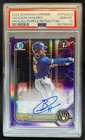 2022 Bowman Chrome Jackson Chourio Auto Purple Refractor 1st #38/250 PSA 10
