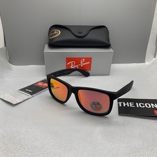 RB4165 Sunglasses Ray-Ban Justin Color Mix Matte Black/Red Mirror Lens 54 mm