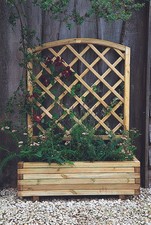 Forest Toulouse Wooden Garden Planter with Trellis Plant Support - 1m x 0.4m