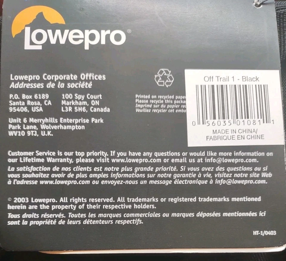 Lowepro Off Trail 1 - 相机包 腰包 带 皮带 徒步双镜头支架 — 第 2/2 张图片