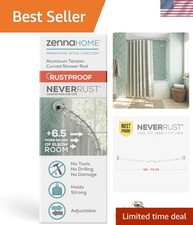 Curved Tension Shower Curtain Rod 50-72 Inch - Effortless No Drill Installation