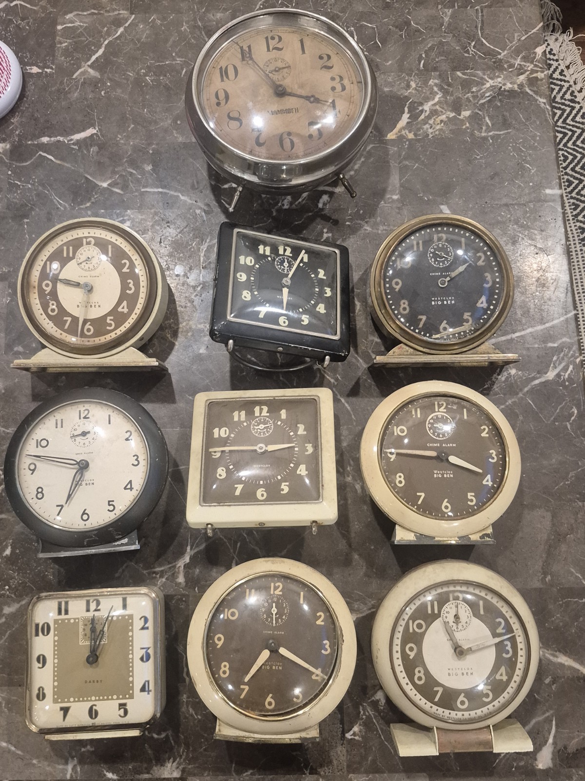 Vintage Westclox Big Ben / De Luxe Alarm Clocks Lot Of 10 For Parts