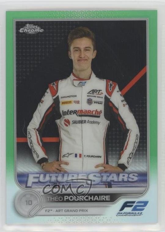 2022 Topps Chrome Formula 1 Green Refractor 58/99 Theo Pourchaire Théo #86 16c2