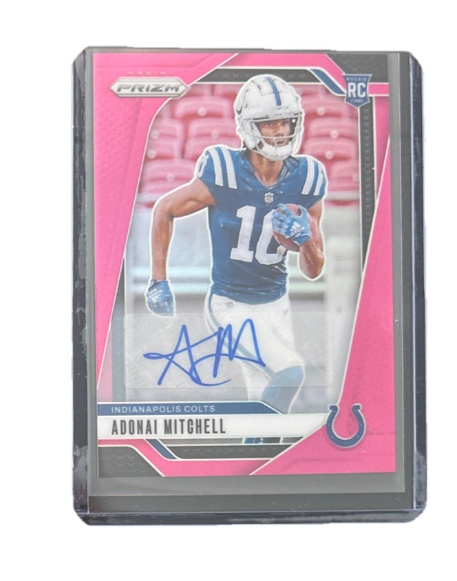 Adonai Mitchell 2024 Prizm PINK AUTO Rookie #303 Colts RC
