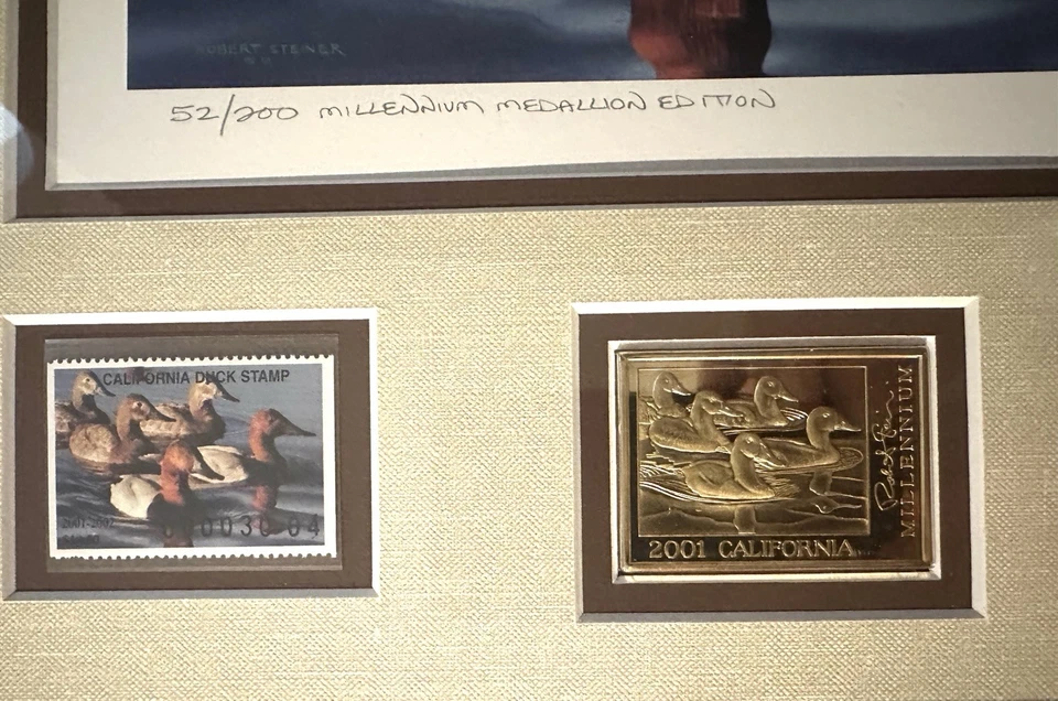 CALIFORNIA 2001 STATE Millennium DUCK PRINT Robert Steiner #52/200 Artist Framed - Image 3 of 4