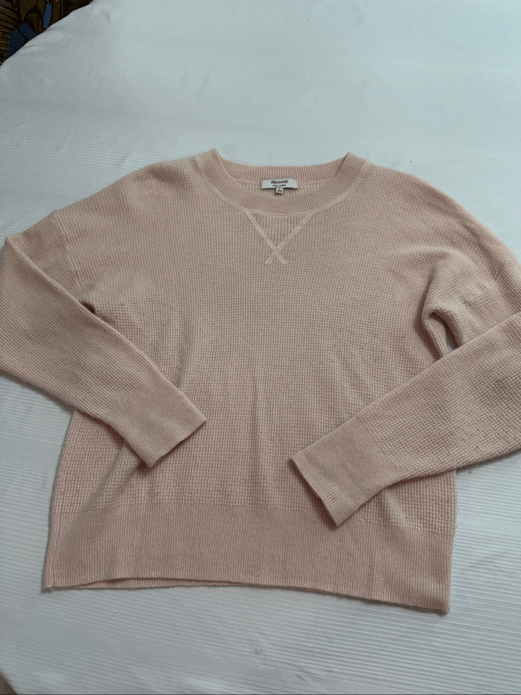 Madewell Women’s Pale Pink Cashmere Sweater Size Medium