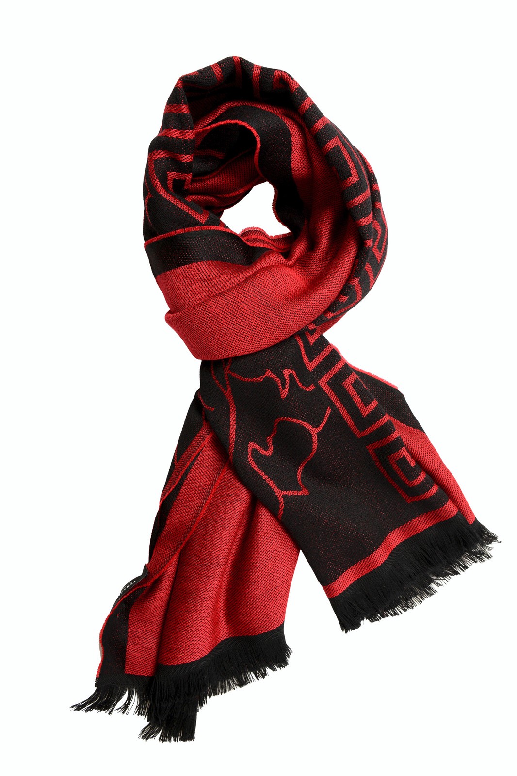 Большой шарф-шаль Versace Унисекс из 100 шерсти с многоцветным принтом логотипа 49590₽