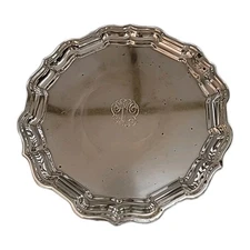 Frank W Smith Sterling Silver 8" Salver Chippendale Tray #378 212 grams