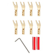 8pcs Pure Copper Y Spade Plug HiFi Audio Speaker Cable Wire Terminal Connector