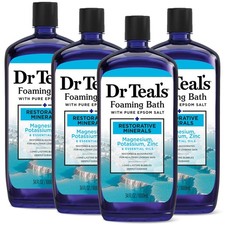 Dr Teal's Restorative Minerals Foaming Bath Pack of 4 with Essential Oils 34 ...