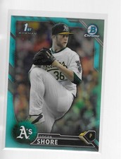 LOGAN SHORE 2016 BOWMAN CHROME DRAFT LIGHT SKY BLUE REFRACTOR #BDC-66