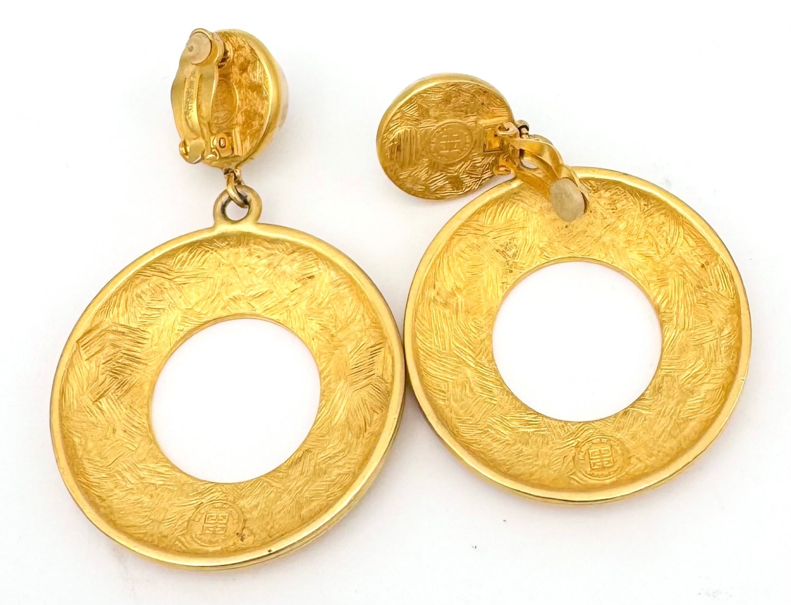 Givenchy Clip On Earrings: Dangle Pearl Gold Tone ICONIC Vintage 1980s/90s thumbnail 4