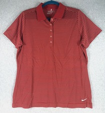 NIKE Mens Golf Tour Performance DRI FIT Polo Maroon White Stripes XL NWOT