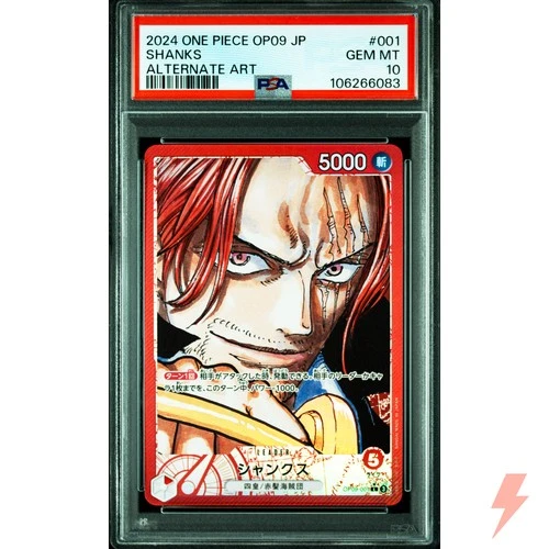 PSA 10 Shanks (Alt Art) OP09-001 L ONE PIECE Card Game 2024 #41W