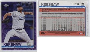 2019 Topps Chrome Purple Refractor /299 Clayton Kershaw #112