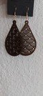Large Teardrop Shaped Boho Chic Drop Dangle Rainbow Carved Wood Fashion Earrings — photo 10