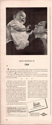 Vanta Baby Garments Vintage Magazine Ad Father Holding Infant 1930s B&W
