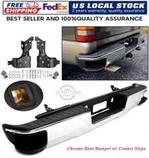 Chrome Rear Bumper W Conner Steps For 2014-2018 Chevy Silverado Gmc Sierra 1500 Chrome Rear Bumper W Conner Steps For 2014-2018 Chevy Silverado Gmc Sierra 1500