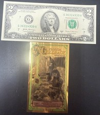 2025 Florida 1/2 Goldback Note .999 Pure Gold w/2017 $2 Bill 939