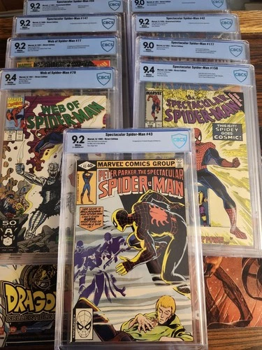 Vintage Spiderman Cbcs Slab Lot Amazing Web Spectacular Grade Spider-man