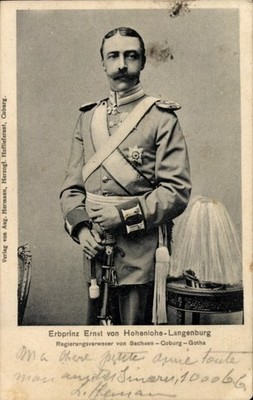 Ak Erbprinz Ernst von Hohenlohe-Langenburg, Porträt - 11262149