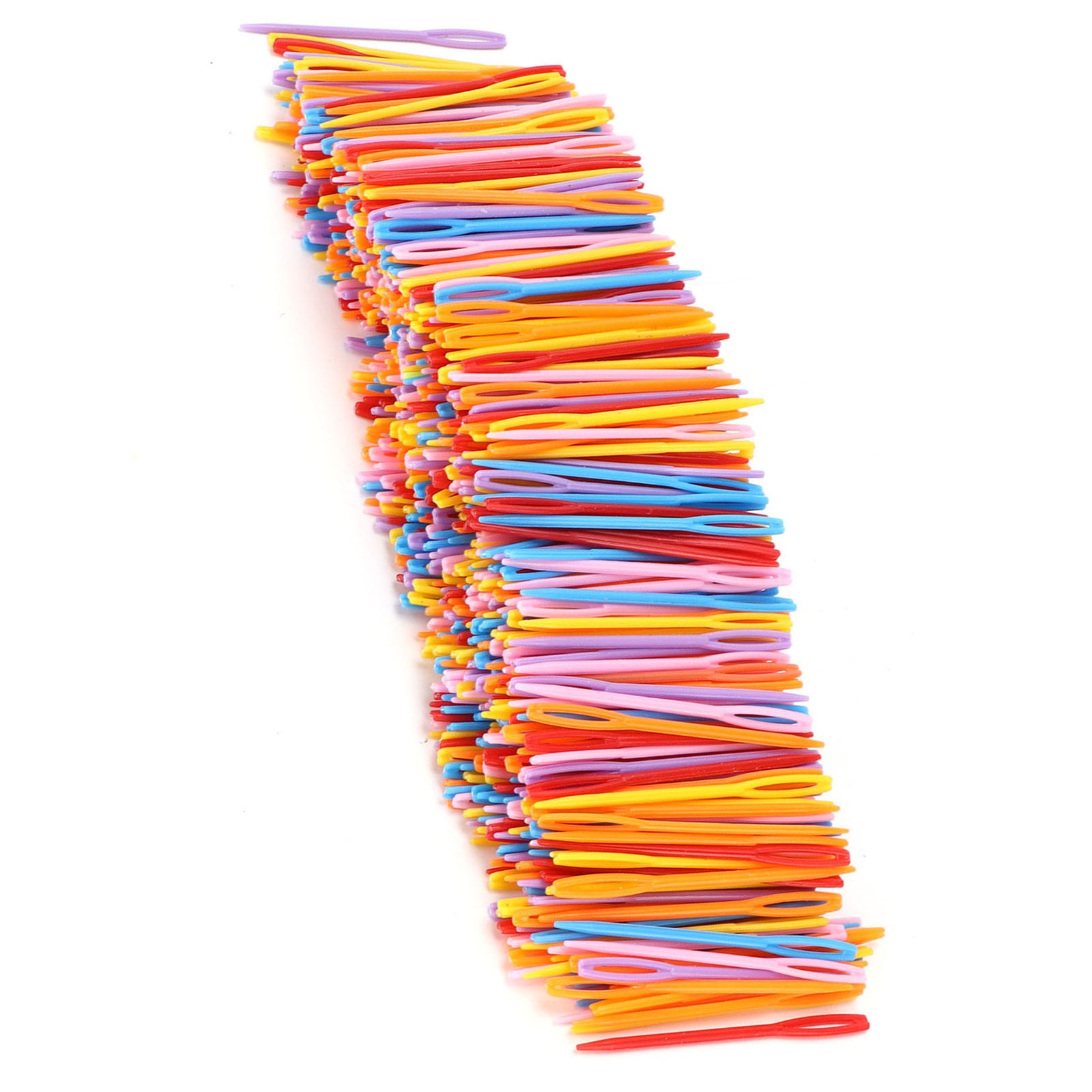 1000Pcs Plastic Sewing Needles Colorful Easy Thread For Kids Crafts Trending