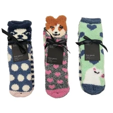 Free Press Women Multicolor Stripe 6 Pairs Cozy Soft Winter Crew Socks One Size