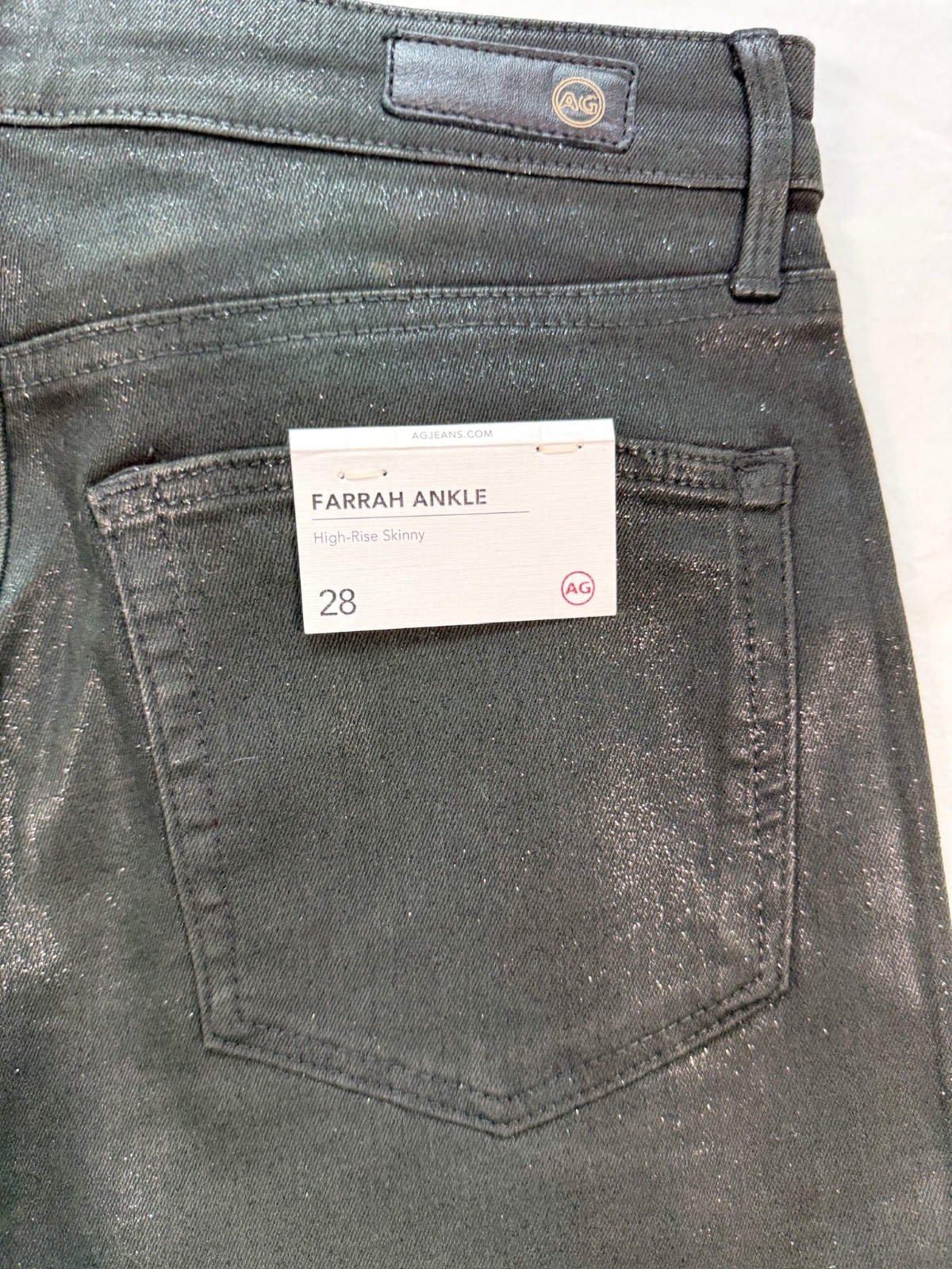 AG Farrah Ankle High Rise Skinny Jeans Womens 28 Black Slim Fit NWT thumbnail 6