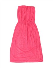 VINTAGE Womens Maxi Strapless Dress UK 12 Medium Pink Polyester DQ14