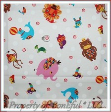 BonEful FABRIC FQ Circus Nursery Baby Parrot Bear Lion Seal Elephant Monkey Owl