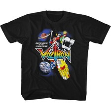 Voltron Cartoon Defender Of The Universe Voltron In Space Youth T Shirt 2T-YXL